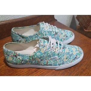 Vans Ditsy Floral Pool Green Lo Pro Sneakers Women's 8.5